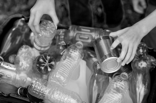 Professional team clearing out a garage in Edmonton